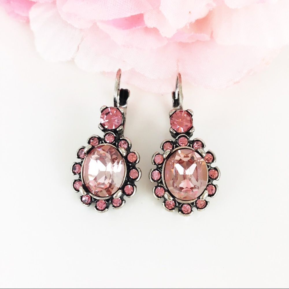 Vintage Inspired Pink Crystal Earrings
